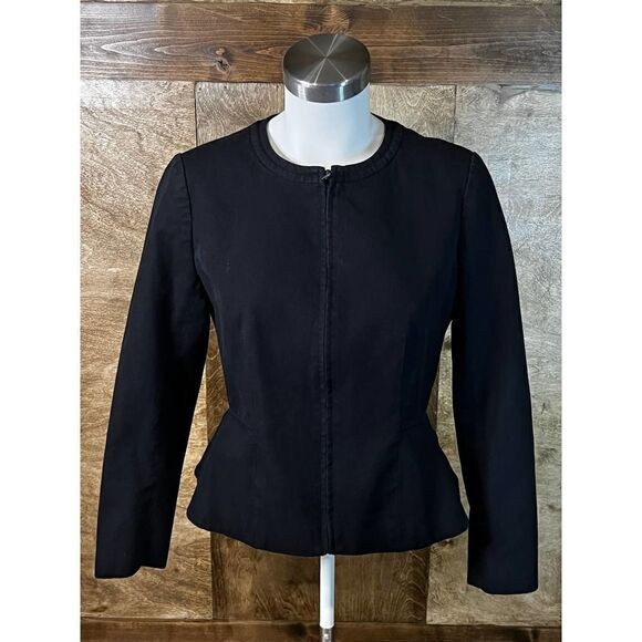 Women's Halogen Black 100% Cotton Jacket Petite‎ Small - Picture 1 of 6